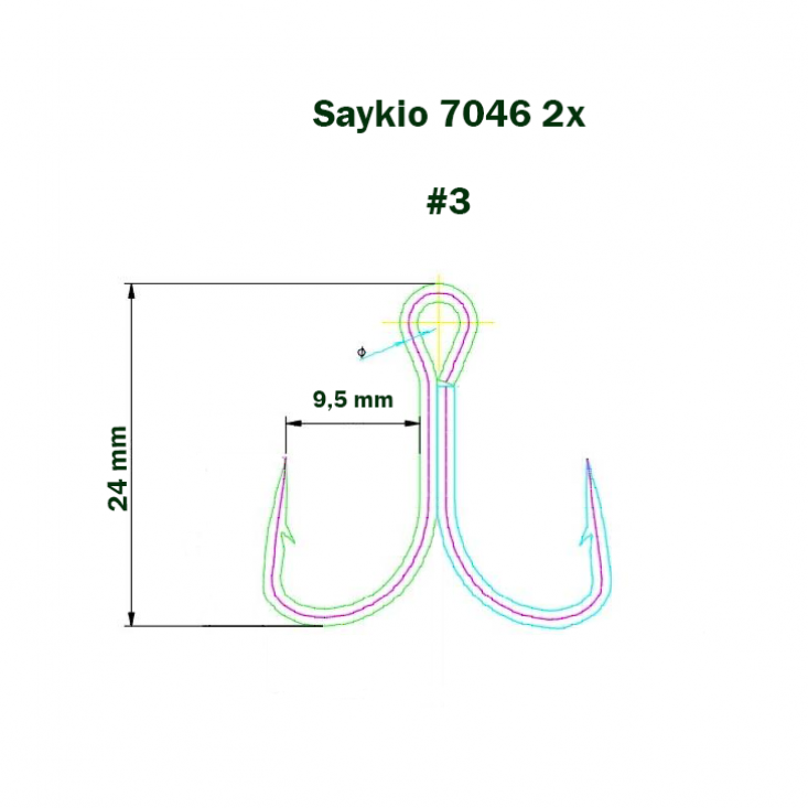 Крючки Saikyo тройн.7046BN 2X №  3 (5шт)