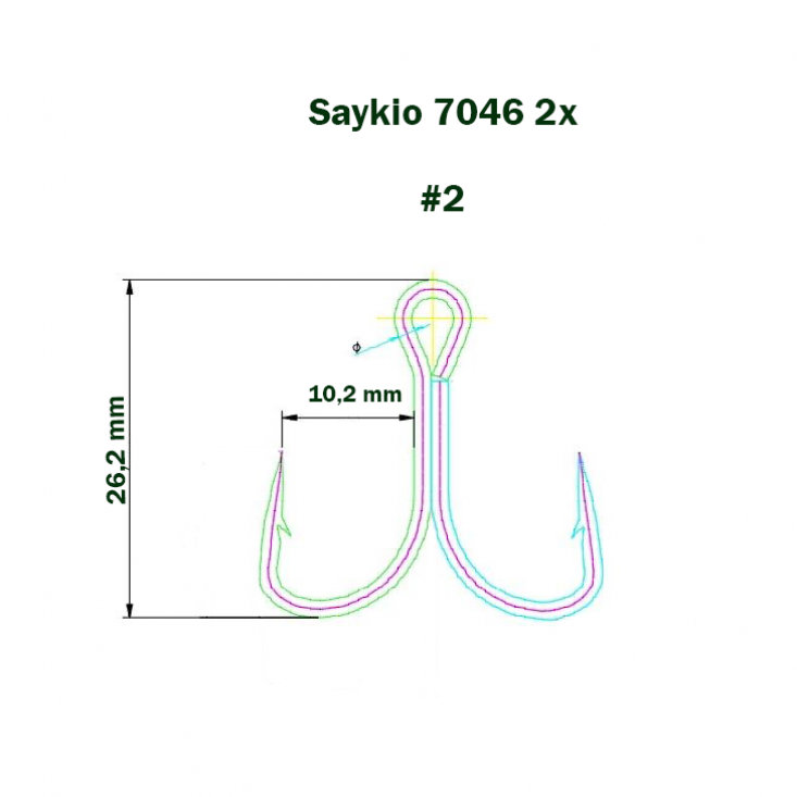 Крючки Saikyo тройн.7046BN 2X №  2 (5шт)